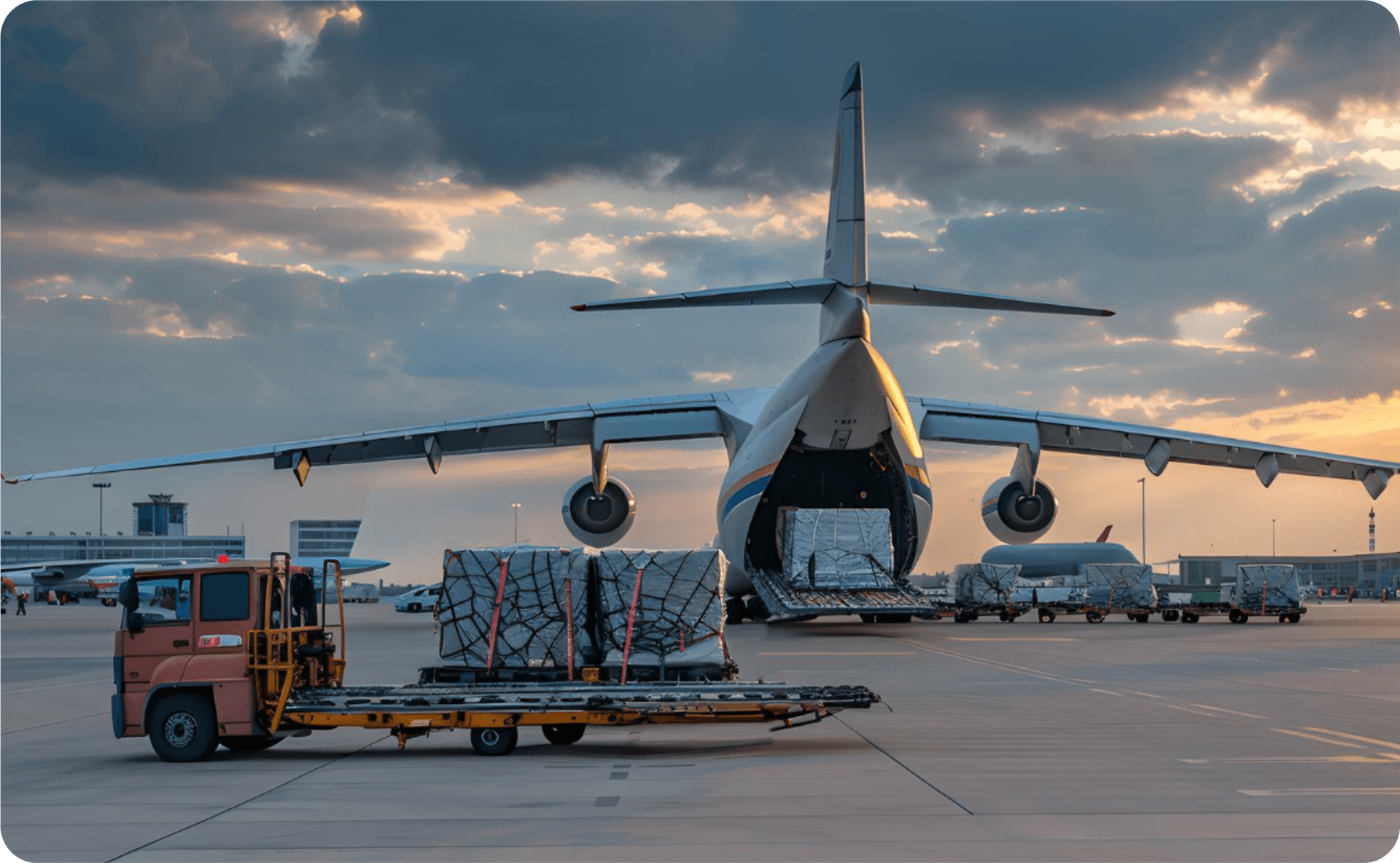 Freight forwarding support specialists coordinating air, road, rail, and sea logistics